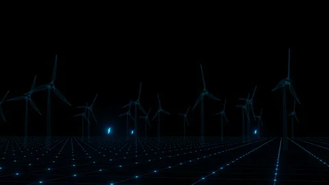 3D Concept animation of Earth with solar panels plants and wind power plant Stock Footage 141548157