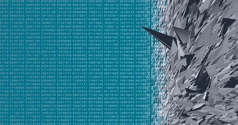 3D concept of binary data damage after malware attack. 8K seamless loop Stock Footage 120642456