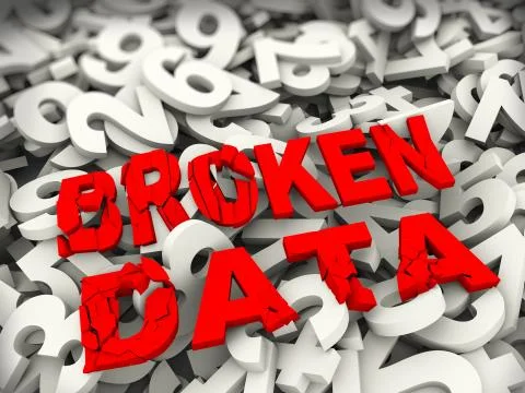 3d concept of broken data Stock Illustration