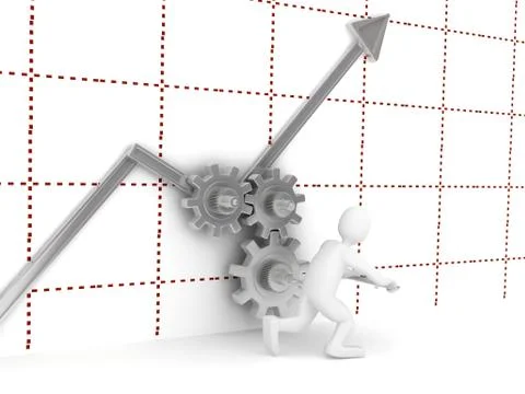 3d concept with chart Stock Illustration