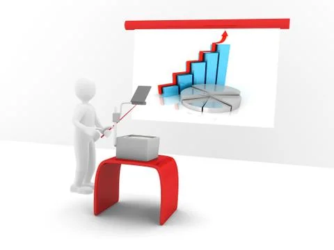 3d concept with chart Stock Illustration