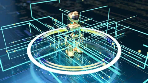 3D concept of a cool robot Stock Footage 150374061