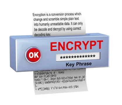 3d concept of data encryption process Stock Illustration