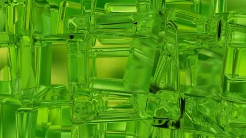 3d concept design, abstract green geometric background, architectural glass Ilustración de archivo