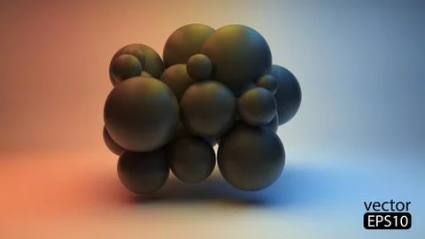 3d concept illustration. vector template Stock Illustration