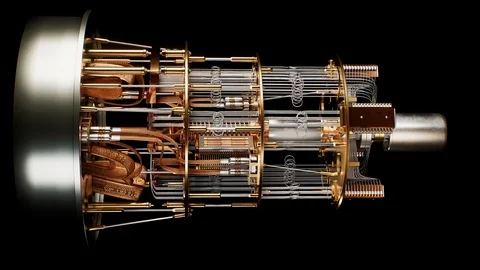 3D Concept ,Quantum Computer, Close look, rotation shoot, Black Background 4K Stock-Footage 125078941