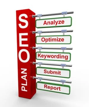 3d concept of seo search engine optimization plan Stock Illustration