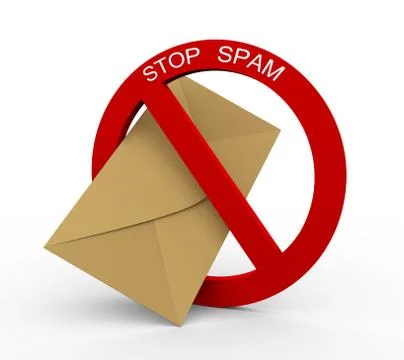 3d concept of stop spam Stock Illustration