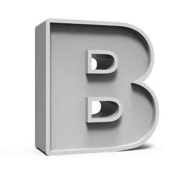3d concrete letter B 스톡 일러스트