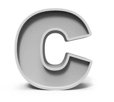 3d concrete letter C 库存插图