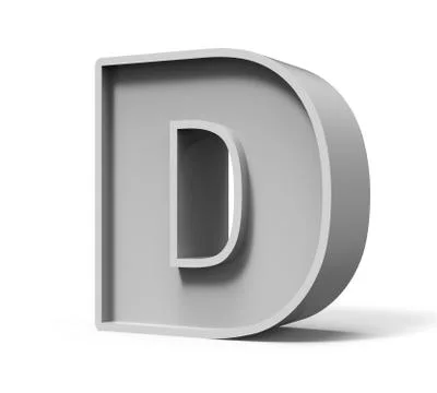 3d concrete letter D 库存插图