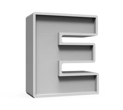 3d concrete letter E 스톡 일러스트