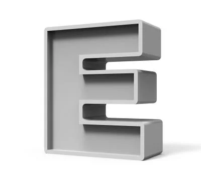 3d concrete letter E 스톡 일러스트