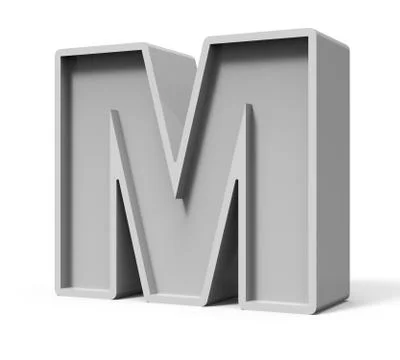 3d concrete letter M 스톡 일러스트