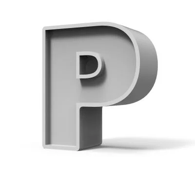 3d concrete letter P 스톡 일러스트