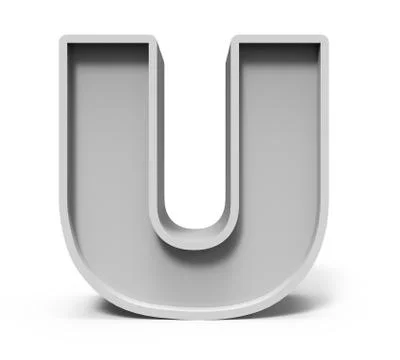 3d concrete letter U 스톡 일러스트