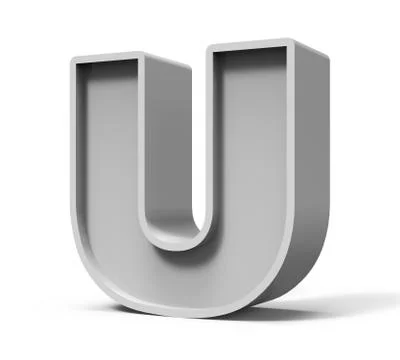 3d concrete letter U 库存插图
