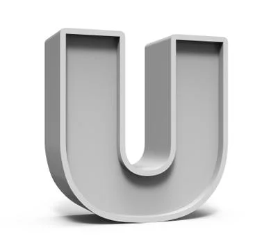 3d concrete letter U 스톡 일러스트