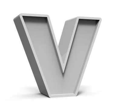 3d concrete letter V 스톡 일러스트