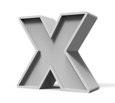 3d concrete letter X 스톡 일러스트