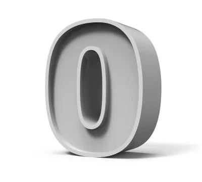 3d concrete number 0 스톡 일러스트