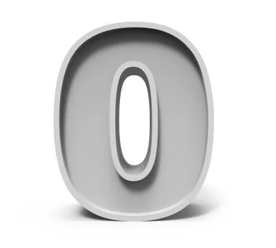 3d concrete number 0 스톡 일러스트