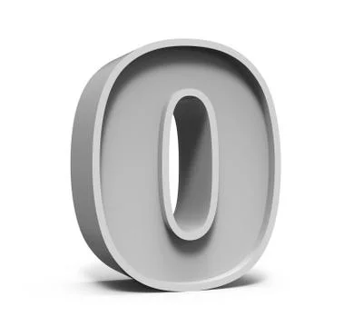 3d concrete number 0 스톡 일러스트
