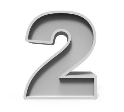 3d concrete number 2 库存插图