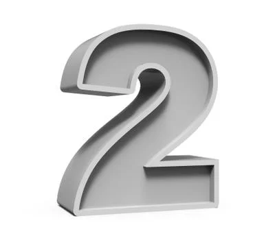 3d concrete number 2 Stock Illustration