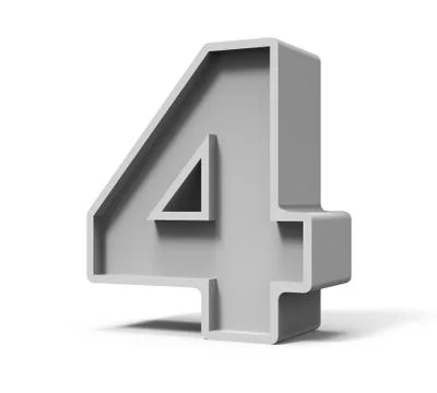 3d concrete number 4 스톡 일러스트