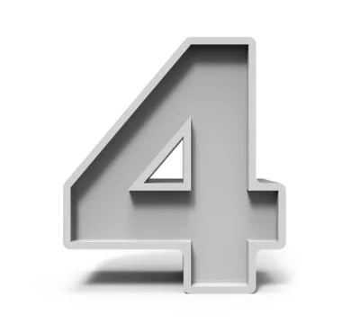 3d concrete number 4 스톡 일러스트