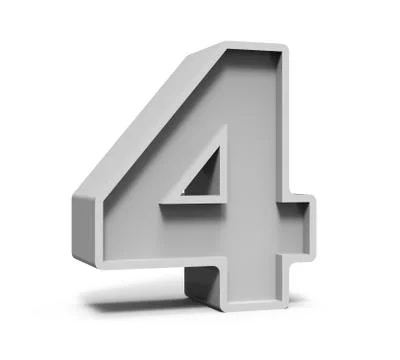 3d concrete number 4 스톡 일러스트