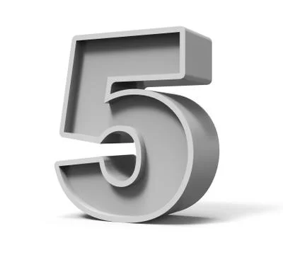3d concrete number 5 스톡 일러스트