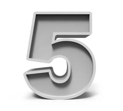 3d concrete number 5 스톡 일러스트