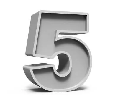 3d concrete number 5 Stock Illustration