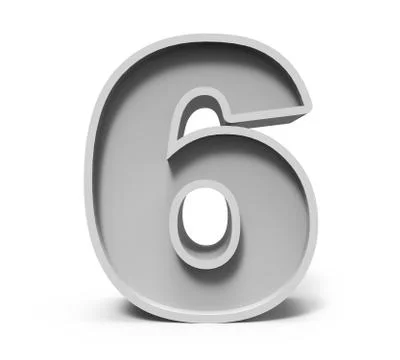 3d concrete number 6 Stock Illustration