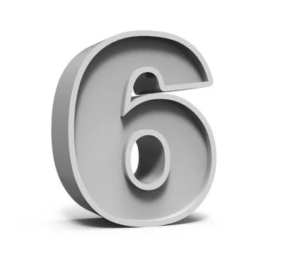 3d concrete number 6 Stock Illustration