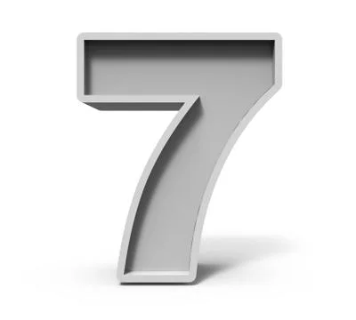 3d concrete number 7 스톡 일러스트