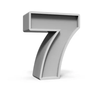 3d concrete number 7 Stock Illustration
