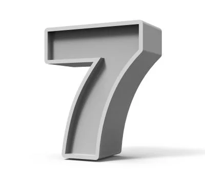 3d concrete number 7 Stock Illustration