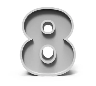 3d concrete number 8 스톡 일러스트