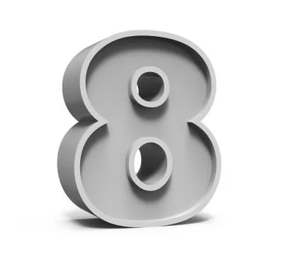 3d concrete number 8 库存插图