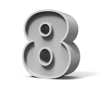 3d concrete number 8 库存插图