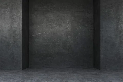 3d concrete walls interior background Illustrazione stock