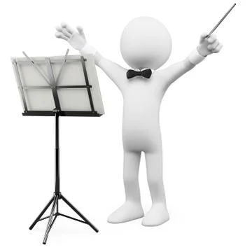 3d conductor leading the orchestra Stock Illustration