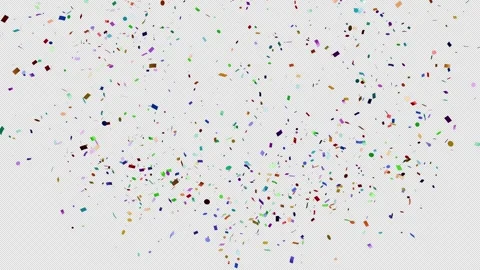 3d confetti popper explosion animation with alpha channel Stock Footage 315674823