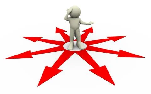 3d confused man Stock Illustration