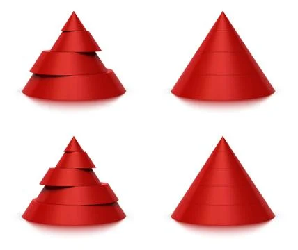 3d conical shape sliced, 4 or 5 levels Stock Illustration