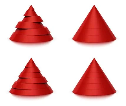 3d conical shape sliced, 6 or 7 levels Stock Illustration