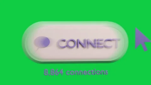 3D CONNECT button on transparent canvas reacting as purple cursor clicking, Stock Footage 339197923